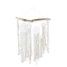 5 Attrape Reves Ecrus Sur Branche En Bois Flotte 93x170 Avec Images Decoration Murale