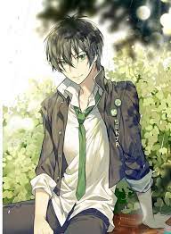 Anime boy black hair and different eye colors amazing artwork. Black Hair And Green Eyes Anime Boy Novocom Top