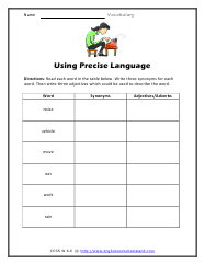 grade 6 vocabulary worksheets