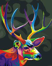 Colorful Deer Pop Art Figured