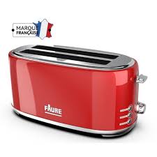 Faure Ft2l 1621 Grille Pain 2 Longues Fentes Variateur D Intensite 1370 1630w Rouge Achat Vente Grille Pain Toaster Cdiscount