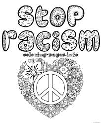 Zentangle stylized sign of peace for coloring. Stop Racism Adult Doodle Coloring Pages Printable
