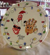 Diy Hand And Foot Print Santa Treat Plate Christmas Crafts Christmas Diy Christmas Art