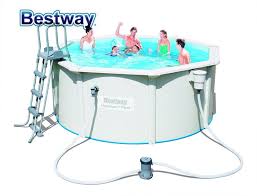 56563 Bestway 300 120cmhydrium Pool 10x12 Round Frame Swimming Pool For Family Outdoor Above Ground Pool Plus In Ground Pools Swimming Pools Pool Accessories