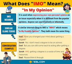 Imo Meaning What Does Imo Mean Text Conversation Examples 7 E S L Other Ways To Say Meant To Be Text Conversations