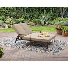 Mainstays Braddock Heights Ii Double Chaise Lounge Seats 2 Walmart Com Double Chaise Lounge Outdoor Patio Furniture Cushions Outdoor Patio Furniture