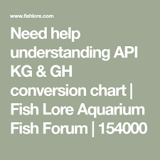 need help understanding api kg gh conversion chart fish