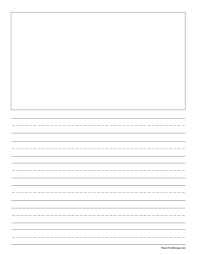 These handwriting sheets from the measured mom includes several levels of. Free Printable Lined Writing Paper With Drawing Box Paper Trail Design