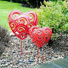 2er Set Herzen Rot Gartenstecker Metallstecker Blumenstecker Garten Deko Garten Ideen Gestaltung Garten Deko Garten Dekoration Garten Deko Gartenstecker Deko