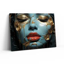 Tablou Canvas-Portret Femeie,Blue Shades – The Print Studio