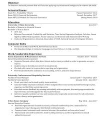 resume critique for recent grad : actuary