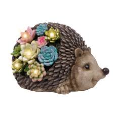 Outdoor solar power resin led animal light garden path yard ornament decor lamp. Teresa S Collections Solar Garden Ornaments Outdoor 21cm Hedgehog Figurine With Succulents Garden Statue Waterproof Resin Dwelling Ornament With Led Lights For Yard Lawn Decorations And Gift Buy Online In India At Desertcart In
