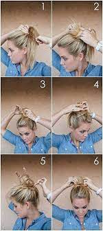 Best 5 Minute Hairstyles Step By Step Hair Tutorial Messy Bun For Gym Quick And Easy Hairstyles And Hairc Hair Styles 5 Minute Hairstyles Long Hair Styles