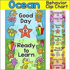 ocean theme behavior chart under the sea theme clip chart