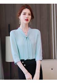 ÁO SƠ MI KIỂU CỔ NƠ ĐÍNH HẠT TAY LỠ- SM43