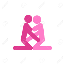 レズビアン、2人の女の子の漫画のセックスポーズ。エロスタイルの情熱コンセプトフラットデザイン。カーマスートラ、恋をするための概略的な位置。ピンク、lgbtの女性はお互いを愛しています。のイラスト素材・ベクター  Image 165704744