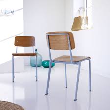 Grey Metal And Ash Chair Dining Room Chairs Tikamoon Dining Room Chairs Chair Metal Chairs