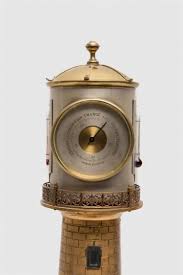 Very rare automaton gilt brass and bronzed mantel clock in nautical theme by guilmet. Lot French Brass And Nickel Lighthouse Clock Barometer Alibert 19th Century