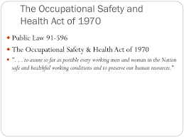 (4) in addition to the provisions of this act, the provisions of other applicable statutes regarding occupational safety and health in certain kinds of. Ppt The Occupational Safety And Health Act Of 1970 Powerpoint Presentation Id 7010818