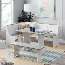 Corner Nook Dining Set Table Storage Bench White Gray Beach Coastal Kitchen New For Sale Online