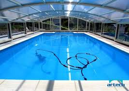 Abri De Piscine Mi Haut Artech Medyo Installe Entre Troyes Et Chaumont Sur Une Piscine Magiline De 8 X 4 Metres Escalier Realisation Cubiertas De 8 Aluminio
