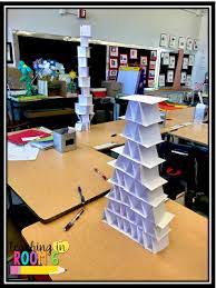 Math Problem Index Card Tower A Fun Review Game Stem Challenges Index Cards Math Concepts