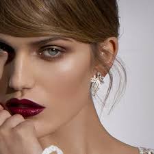 Cubic Zirconia Gold Cluster Earrings