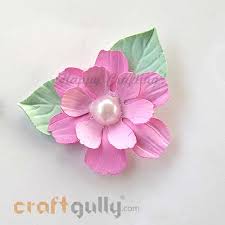 See more ideas about handmade flowers, fabric flowers, diy flowers. Handmade Flowers Paper 1 Pink With Pearl Pack Of 2