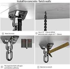 YSISLY Ceiling Hook Hanging Chair, 360° Rotating Ceiling Hook 304 Stainless  Steel up to 250 kg - Ceiling Mount Outdoor & Indoor Heavy Duty Hook  Suspension : Amazon.de: Garden
