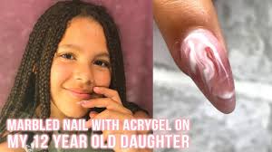 12 Year Old Gets Marbled Acrygel Nail Youtube Only then would i contemplate acrylic nail enhancements on a 13 year old.