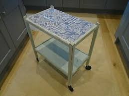 Benefits of using a plant stand. Vintage Tile Top 2 Tier Tea Trolley Shabby Chic Painted Plant Stand Side Table Ebay