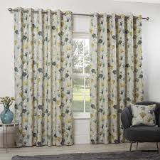 Enjoy free shipping on most stuff, even big i purchased 4 panels total of the velvet room darkening thermal rod pocket single curtain panels. Camarillo Ready Made Eyelet Curtains In Chartreuse Cheap Uk Delivery Terrys Fabrics