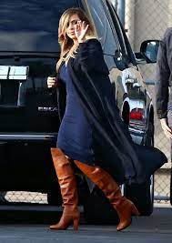 Otk boots are plain colors, so a fun top makes for a nice contrast. Kim Kardashian Over The Knee Boots Kim Kardashian Over The Knee Boots Lookbook Stylebistro