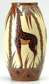 Boch Freres Art Pottery Keramis Vase Giraffes 12 Pottery Art Giraffe Art Art