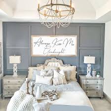 Grey accent wall in a white bedroom. Modern Board And Batten Accent Wall Wainscoting Modern Farmhouse Master Bedroom Master Bedrooms Decor Modern Farmhouse Master Bedroom Master Bedroom Design
