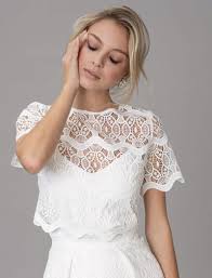 For an alternative to a casual wedding dress, consider a supremely chic bridal jumpsuit or bridal separates that allow you to create a look uniquely yours. Civil Wedding Dresses Piqyourdress