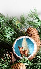 Many of these ornaments have a matching retro christmas card design. Retro Handmade Christmas Diorama Ornaments House Of Hawthornes