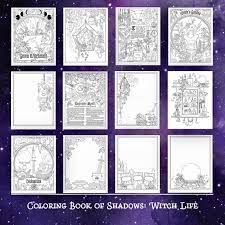 Free shipping on orders over $25.00. Coloring Book Of Shadows Witch Life Etsy
