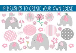 19 Elephant Fun Brushes Graphic By Capeairforce Creative Fabrica Free Clip Art Elephant Cricut Monogram