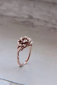 Rose Flower Ring Unique Engagement Ring Diamond Ring 14k Sapphire Diamond Engagement Unique Engagement Rings Rose Engagement Ring