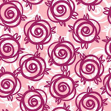 Hand drawn floral repeat ornament of blossoms in sketch style. Cute Pink Floral Seamless Pattern Stock Vector Colourbox