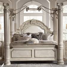 Aico Monte Carlo Ii Silver Pearl Queen Canopy Bed Only 1 Left Canopy Bedroom Sets Luxury Bedroom Sets Luxurious Bedrooms