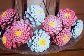 Put them in jars, vases, baskets, or just set out on their own on a shelf or mantel. Diy Pine Cone Zinnia Flowers Valu Home Centers For The Do It Yourselfer In You