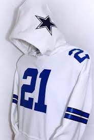 Dallas Cowboys Elliott 21 Dak Prescott 4 Jersey Style Hoodie Etsy Dallas Cowboys Outfits Dallas Cowboys Hoodie Dallas Cowboys