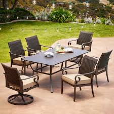 Milano 7pc Dining Set Outdoor Dining Set Patio Dining Set Swivel Dining Chairs