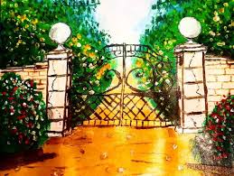 On the first saturday of each month (not including may). The Garden Gate Painting By Novita Payung Saatchi Art