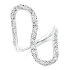 s shaped curved diamond ring