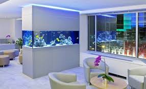 Salon De Luxe Avec Aquarium Pas Cher Separation Cuisine Salon Cloisons De Tissu Cloisons De Separation En Bois