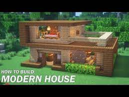 Today i will be showing you how to build / make the best modern house with wood in minecraft! Minecraft Modern House Tutorial How To Build A Modern House With Wood In Minecraft Easy Y Minecraft House Plans Minecraft Modern Minecraft House Designs