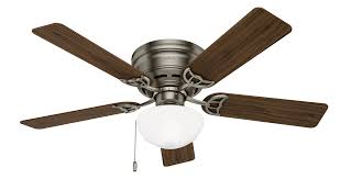 This means they can be a good choice if your ceiling is lower than normal. Hunter Low Profile Iii Plus 52 Indoor Flush Mount Ceiling Fan In Antique Pewter Lightsonline Com